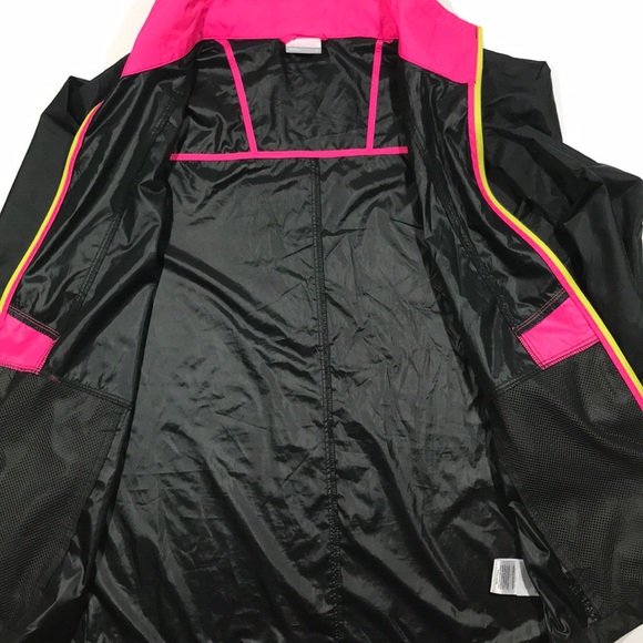 COLUMBIA Rare Neon Zip Up Windbreaker Wind Jacket - Picture 4 of 7